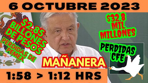 💩🐣👶 AMLITO | Mañanera *Viernes 6 de Octubre 2023* | El gansito veloz 1:58 a 1:12.