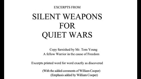Silent Weapons Quiet War - UPDATE