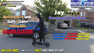 Jay In Stouffville Buys a Dualped Spitfire BEST 52V Scooter Anywhere!