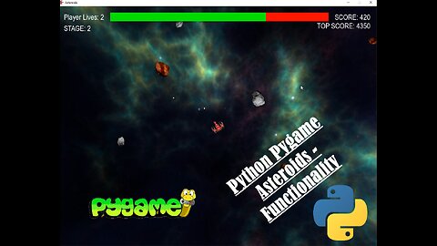 Asteroids - 08 - Adding Asteroid Functionality and Animations | Python | Pygame | Walkthrough | Coding