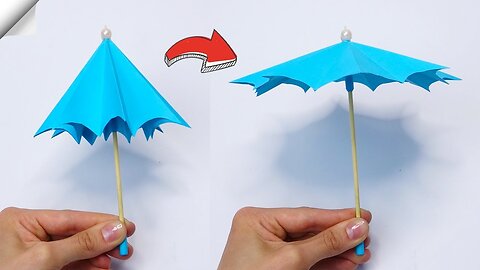 How to make a paper Umbrella that open and close//Very Easy