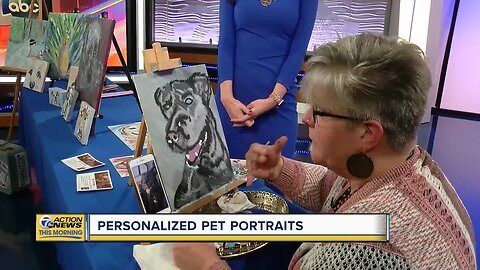 Personalized pet portraits painted by local artist