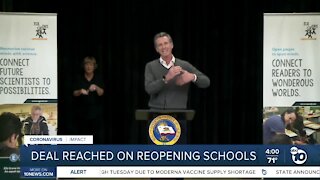 CA Governor and Lawmakers reach school reopening deal