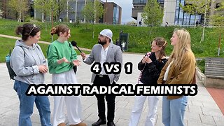 4 V 1 DEBATE AGAINST RADICAL WOKE FEMINISTS - PUBLIC INTERVIEW #genderpaygap #women