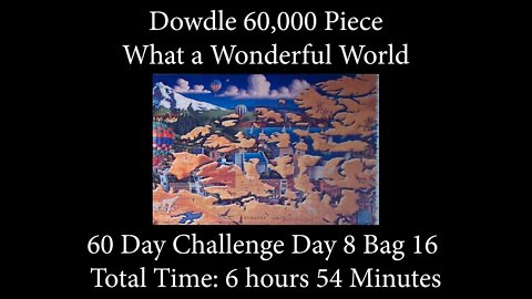 60,000 Piece Challenge What a Wonderful World Jigsaw Puzzle Time Lapse - Day 8 Bag 16!