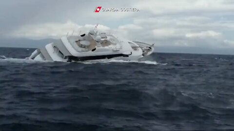 Just to make your day a bit better... A 130-foot superyacht sank off the coast of Italy.