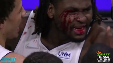 Isaiah Stewart charges LeBron after being bloodied # nba # fights