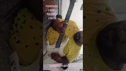 Pentatônica com 3 notas por corda + saltos #pentatonica #licks #solo #guitarra