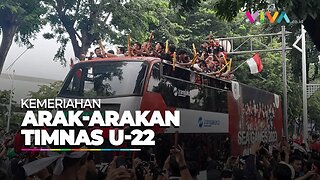VIDEO Kemeriahan Arak-arakan Timnas Indonesia U-22