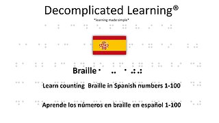 Learn counting Braille 1 - 100 in Spanish