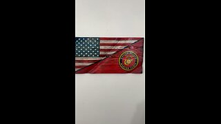 Wooden American Marine Corps Flag