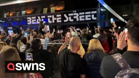 Fans swarm Johnny Depp's tour bus and bring traffic to a halt after gig in Birmingham