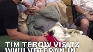 Tim Tebow Visits WWII Veteran In Hurricane Irma Shelter