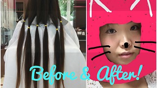 Donating my hair! 6 years of long hair to short hair before after~!