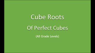 Math-Perfect Cubes-Cube Root calculations