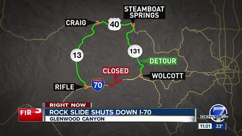 Large rock slide closes I-70 through Glenwood Canyon; some lanes could reopen Tuesday