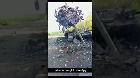 Destroyed Ukrainian T-64BV tank on Kharkiv front