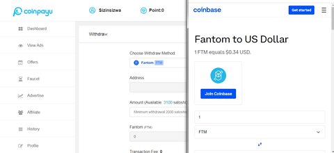 How To Get Free Fantom FTM Cryptocurrency Paid To Click At Coinpayu And Instant Withdraw