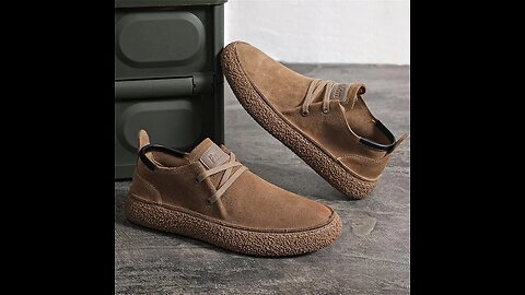 Men's Suede Genuine Leather Casual Shoes Lace-up