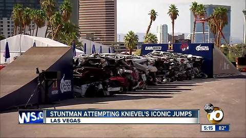 Stuntman attempts Knievel's iconic jumps