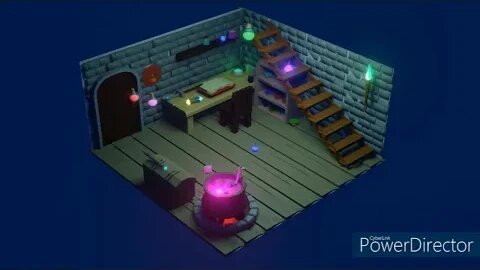 Spooky Blender Animation: Objects Float in Witch's Basement