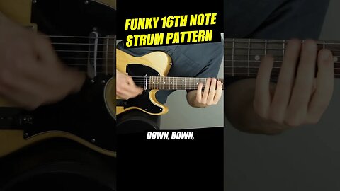 Funky 16th note strumming pattern guitar lesson