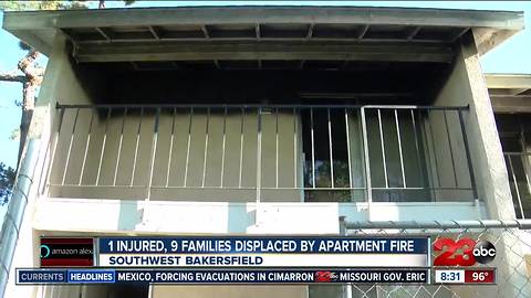 1 injured, 9 families displaced by apartment fire