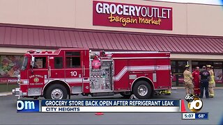 Grocery store back open after refrigerant leak