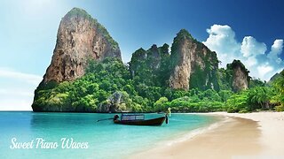 Relaxing Music and Tropical Paradise - Beautiful Piano and Cello Music, Relaxing Background Music