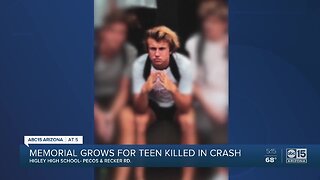 Memorial grows for teen killed in crash