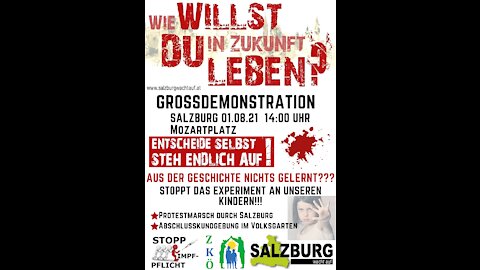 GROSSDEMONSTRATION 01.08.2021 14:00 Uhr SALZBURG