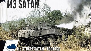 WW2 Light Tank M3A1 Satan - Stuart - Color Footage.