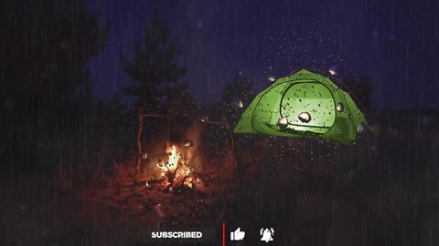 🔥 Crackling Fire w/ Rain and Thunder Sounds On Tent- Relaxing Sounds for Sleep, Cozy Forest Ambience