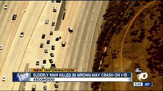 Elderly man killed in wrong-way crash on I-15