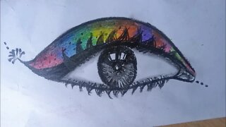 How To Draw An Eye / Eyes Easy Drawing Step By Step Tutorial For Beginners | Colourful Eye Drawing