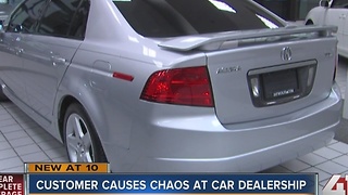 Customer causes chaos at car dealership