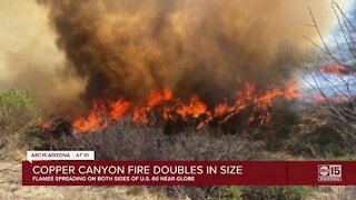 Copper Canyon Fire: 1,500-acre fire burning northeast of Globe