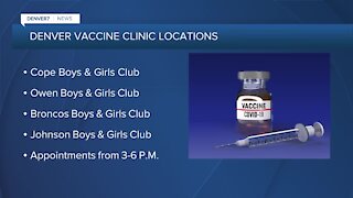 Denver opening vaccine clinics at Boys & Girls Clubs