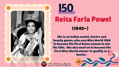 Reita Faria Powel (1943 – )| TOP 150 Women That CHANGED THE WORLD | Short Biography
