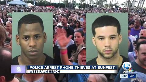 2 men arrested after cellphones stolen at SunFest