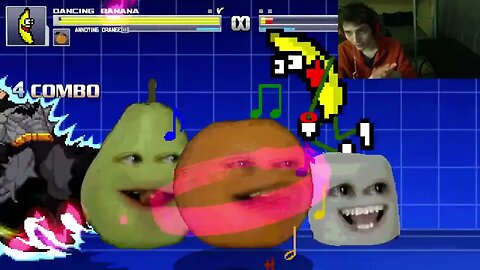 Fruit Characters (Annoying Orange And Dancing Banana) VS Batman In An Epic Battle In MUGEN