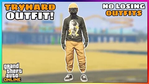 Easy Orange Joggers Ripped Shirt Glitch Tryhard Modded Outfit (No Transfer) (GTA Online)