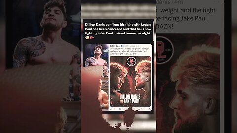 #DillionDanis confirms his fight with #LoganPaul has been Cancelled and will now fight #jakepaul