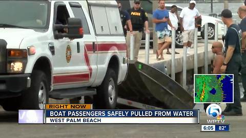 Boaters rescued after boat capsizes in Intracoastal Waterway in West Palm Beach