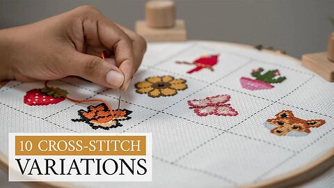 10 Cross-stitch Variations + Download Simple Designs