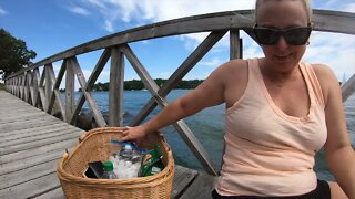 Your classic fishing picnic Great Diamond Island Maine