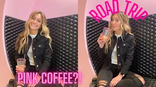 road trip, MGK'S coffee shop, pink coffee?!