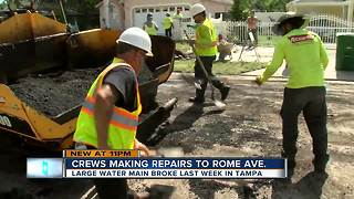 City expects to reopen Rome Ave. Tuesday after massive water main break