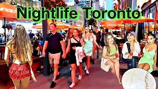 【4K】Fun Nightlife Downtown Toronto Canada 🇨🇦