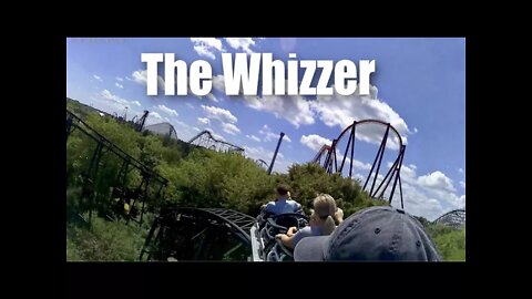 Riding The Whizzer roller coaster POV at Six Flags Great America Amusement Park